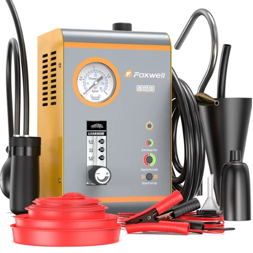 Latest Smoke Machine SD203 Automotive Built-in Air for FOXWELL Pump EVAP Vacuum Leak Detector Dual Mode Car Pipe Leakage Diagnostic Tester