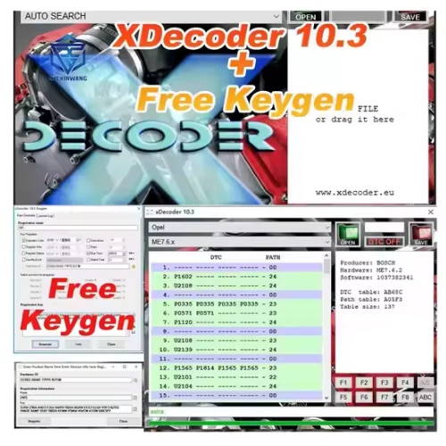 XDecoder 10.3 with Free Keygen – Full Activated DTC Remover DTC OFF Delete Software License | ECU Fault Code Delete Tool