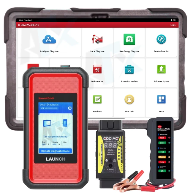 Professional X431 XDIAG – All-in-One Intelligent Automotive Diagnostic Scanner | 12V & 24V Support | EV, Trucks, Motorcycles, Machinery | Diesel & Gasoline Vehicles | Advanced Key Programming|ECU Coding | Topology Mapping | 55+ Maintenance Functions | CAN FD & DoIP Protocols| 2 Years Free Updates with Launch SmartLink J2534 Pass-Thru ECU Programming & Diagnostic Interface