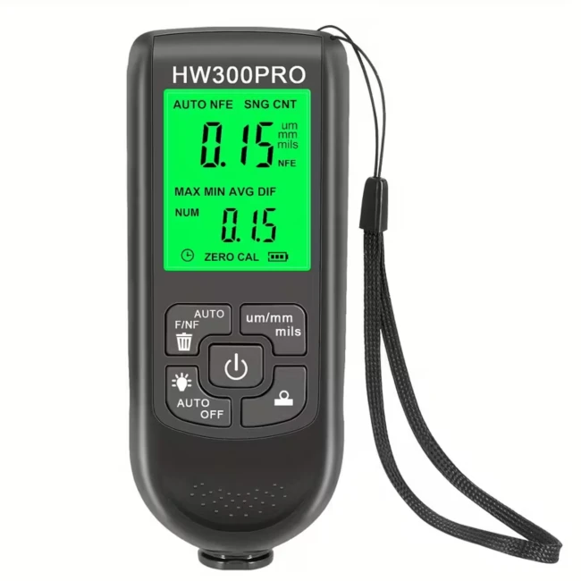 HW-300PRO Coating Thickness Gauge 0–2000µm Automatic Fe/NFe Paint Meter  Professional Automotive Paint Inspection Tool