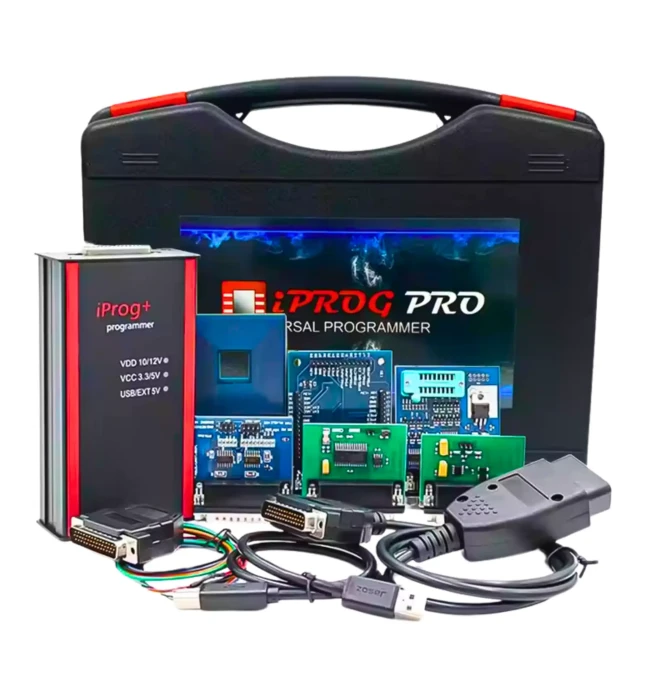 iProg+ Pro V89 Full Master Kit – Advanced Multi-System Automotive Programmer for Airbag Crash Data Reset, Dashboard Correction, ECU IMMO Functions, Radio Code Unlocking, and Key Programming