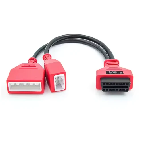 Premium 16+32 Pin OBD2 Gateway Adapter – Red OBD Connector for Nissan B18 | Keyless Entry Programming & ECU Communication Cable